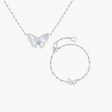 Crystal Butterfly Necklace & Bracelet Gift Set